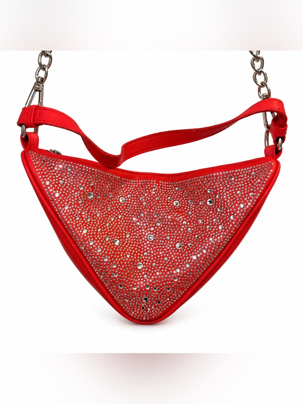 wild fable Red Crystal Triangle Mini Shoulder Bag